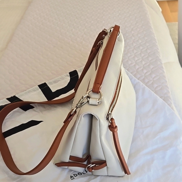 Adolfo Dominguez White and Tan Women's Bag - Picture 2 of 6